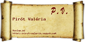 Pirót Valéria névjegykártya